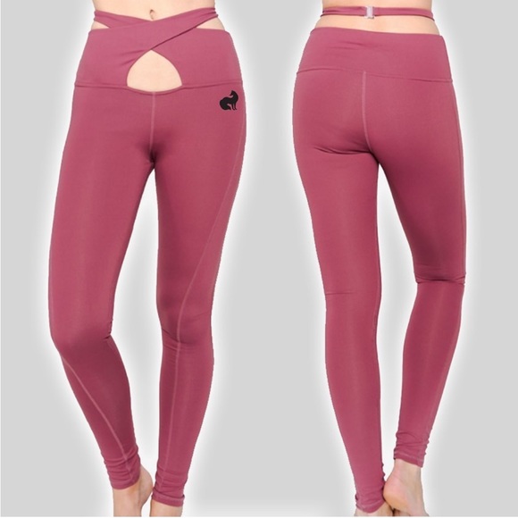 LA Society Pants - LAST CALL Burgundy Workout Leggings